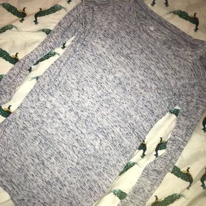 long sleeve blue and white tee